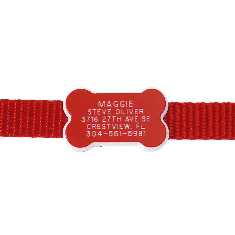 Plastic Collar Tag - Bone, - Lucky Pet